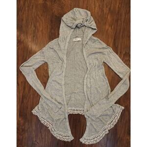 Hollister Soft Knit Open Front Drape Hooded Cardigan